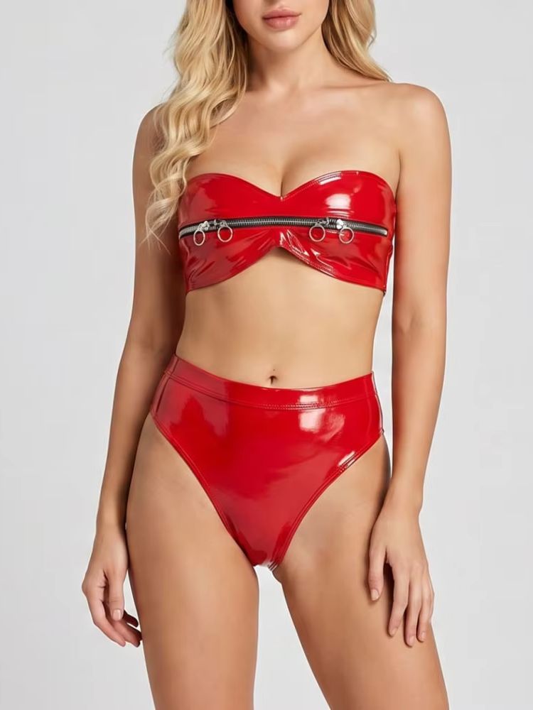 Wet-Look PVC-Outfit Reißversch – Thong Bikini Women Bewertung und Preis